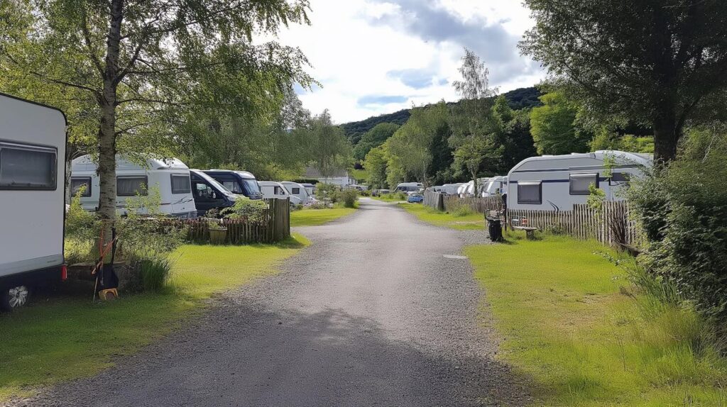 Campingplatz Moderne und gepflegter Campingplatz im Sommer